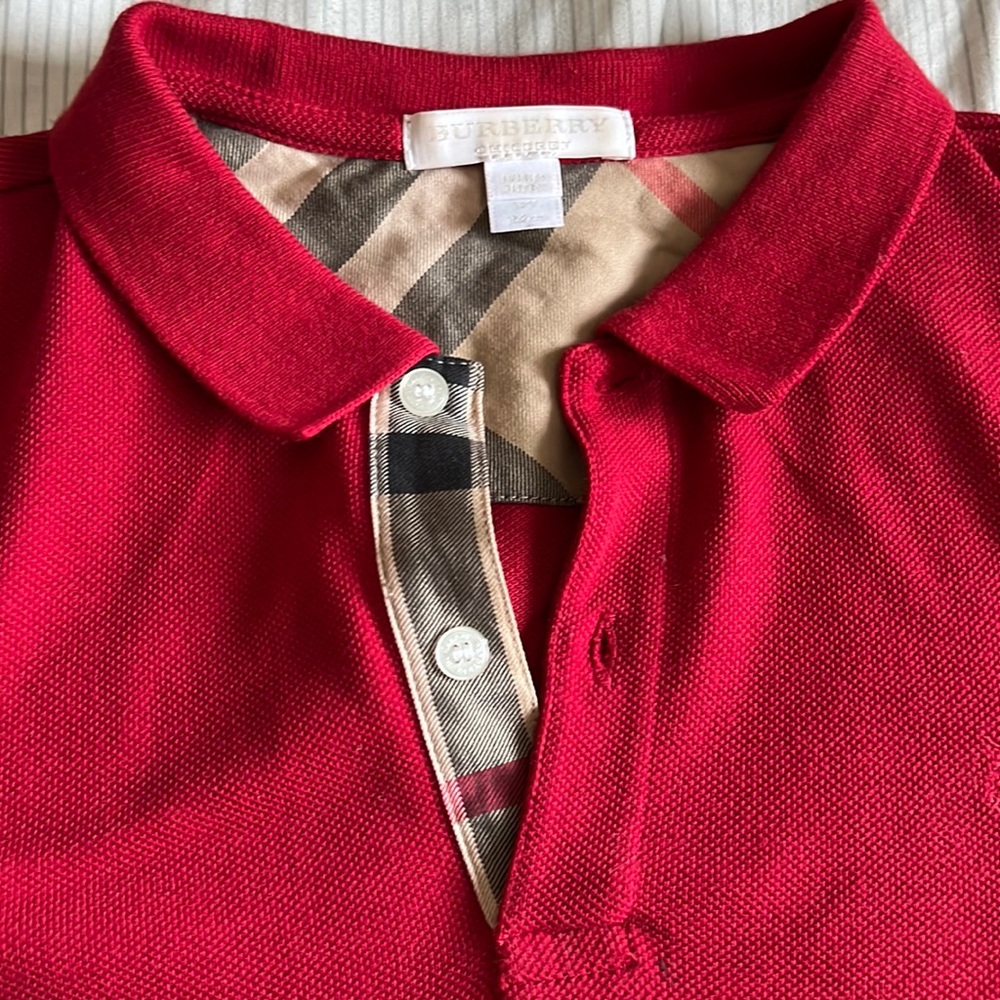 Burberry polo red shirt worn 3-4 times most good condition